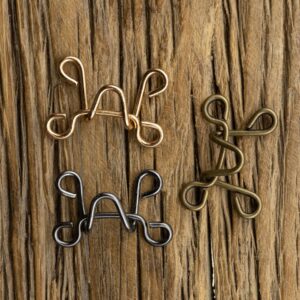 Invisible Antiqued Bronze Brass Hook Buttons for Windbreaker Collar 10pcs
