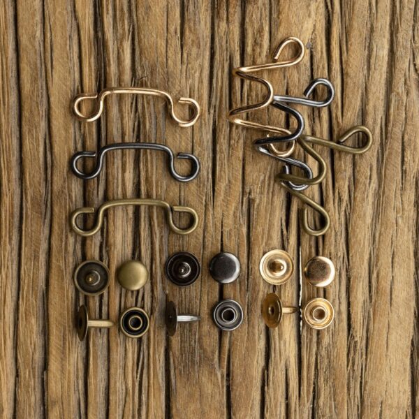 Invisible Antiqued Bronze Brass Hook Buttons for Windbreaker Collar 10pcs - Image 3