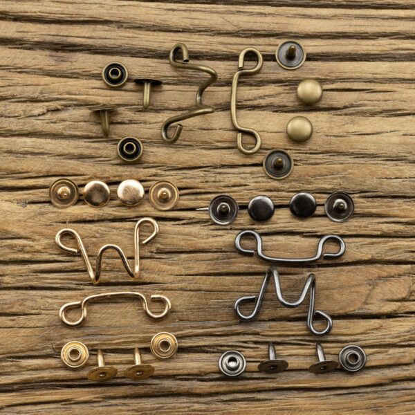 Invisible Antiqued Bronze Brass Hook Buttons for Windbreaker Collar 10pcs - Image 2