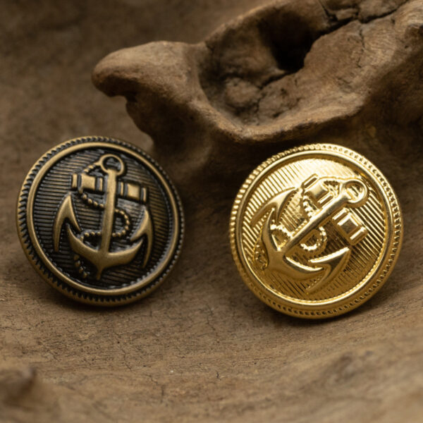 Vintage Anchor Pattern Bronze Gold Metal Brass Buttons 20pcs - Image 3
