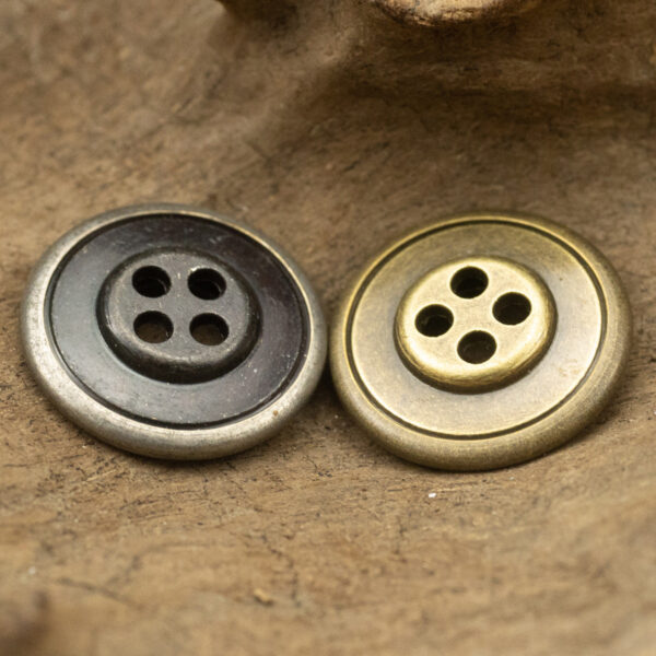 17mm Laurel Element Black Nickel-Colored Metal Buttons 10pcs - Image 3