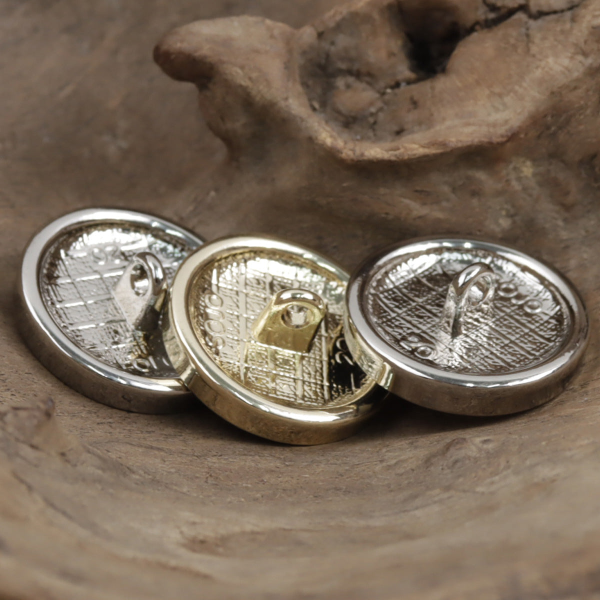 Vintage Oil Painting Green Black White Metal Buttons 10pcs - Image 2