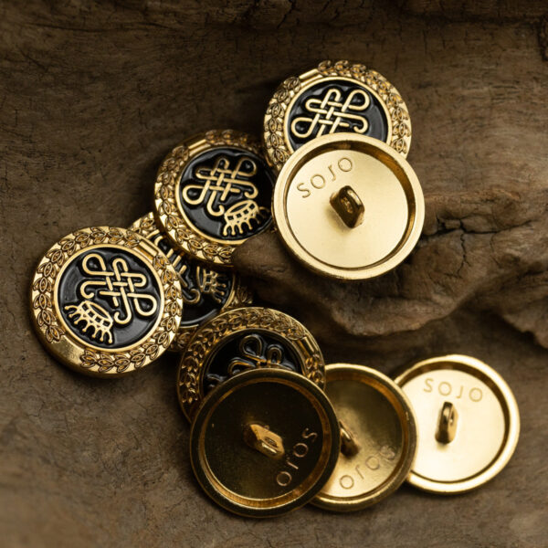 Palace Retro Style Tea Gold Wheat Crown Metal Shank Button 10pcs - Image 4