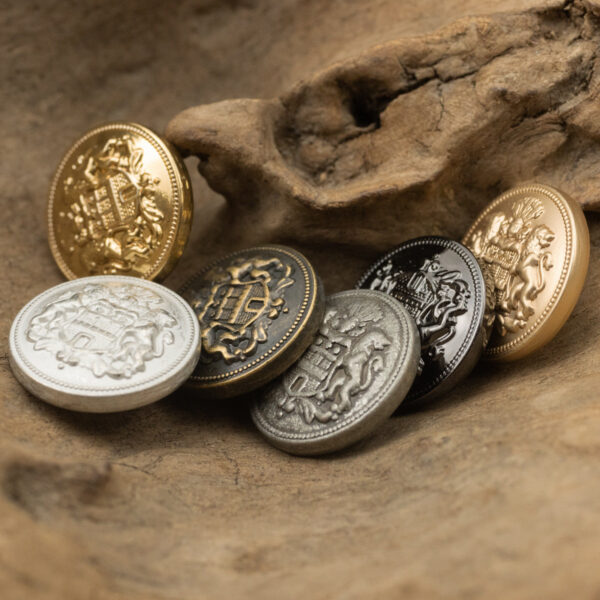 Double Lion Crown Metal Buttons for French Lady's Shiny Silk Coat 6pcs