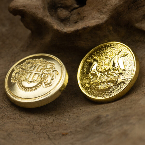Golden Double Lion Shield Metal Buttons for Japanese School Uniforms 10pcs - Image 3