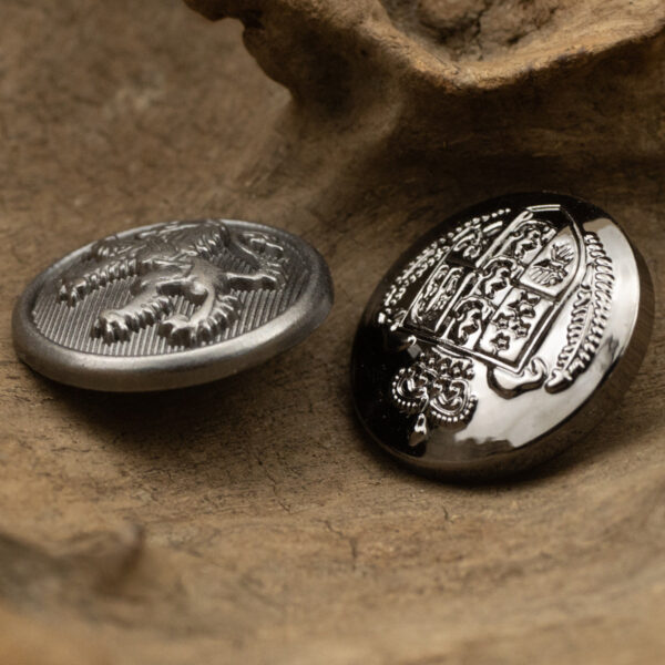 20mm Vintage British Black Nickel Crown Lion Metal Shank Button 6pcs - Image 3