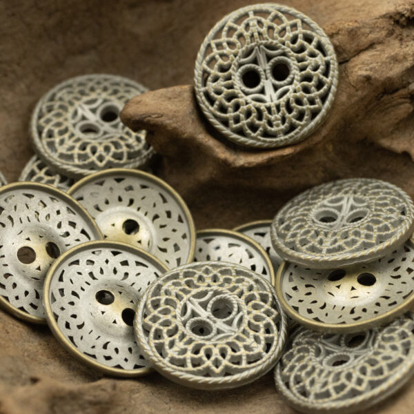 23MM Hollow Antique Tin Bronze Metal Decorative Button 6PCS - Image 4