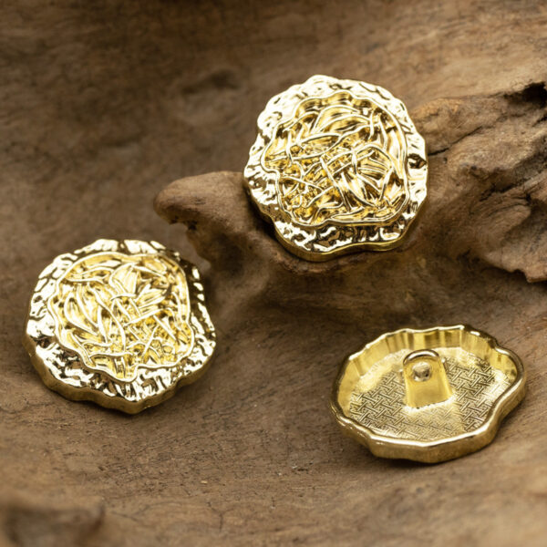 18/23mm Golden Polygonal Metal Buttons for Designers 10pcs - Image 4