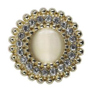 Light Gold Diamond-Encrusted Lace Metal Button with Shank,10pcs - Lots of Buttons