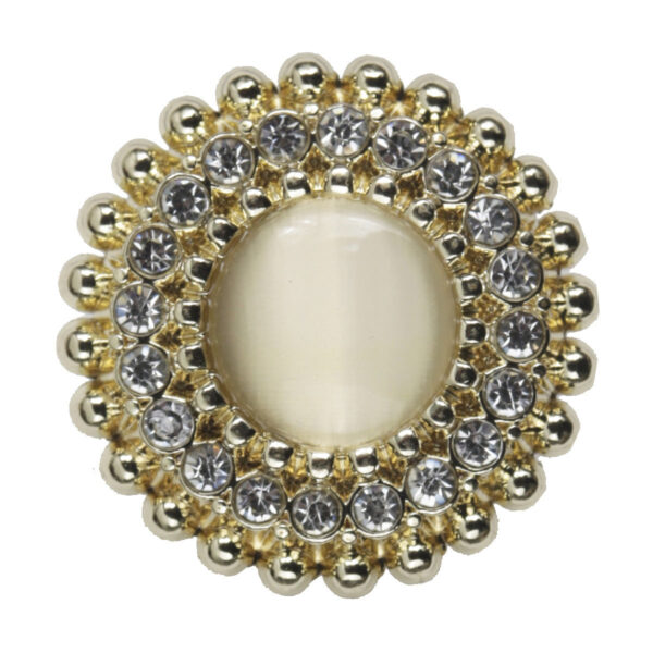 Light Gold Diamond-Encrusted Lace Metal Button with Shank,10pcs - Lots of Buttons