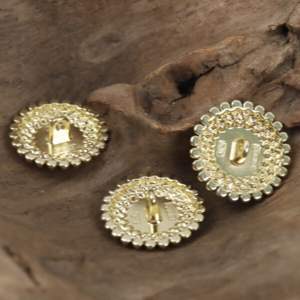 Light Gold Diamond-Encrusted Lace Metal Button with Shank,10pcs - Lots of Buttons