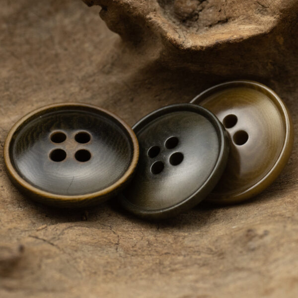 Vintage Burnt Dark Green Eco-Friendly Natural Fruit Buttons 10pcs - Image 2