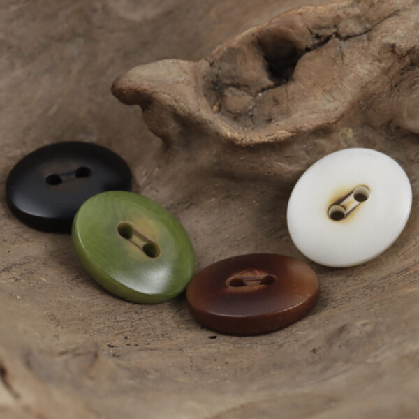 Charred Two-Hole Natural Oval Palm Fruit Corozo Buttons 10pcs
