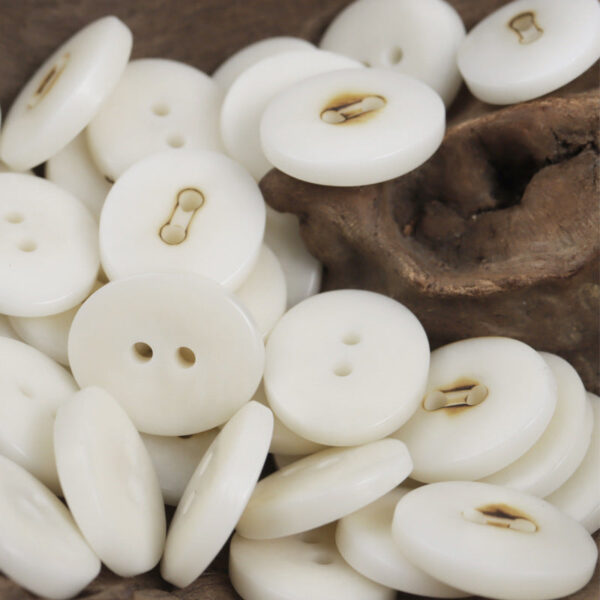 Charred Two-Hole Natural Oval Palm Fruit Corozo Buttons 10pcs