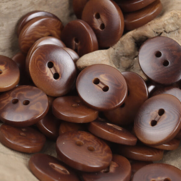 Charred Two-Hole Natural Oval Palm Fruit Corozo Buttons 10pcs