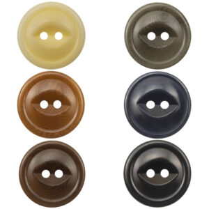 2-Hole Fish-Eye Natural Corozo Tagua Nut Buttons 10pcs 