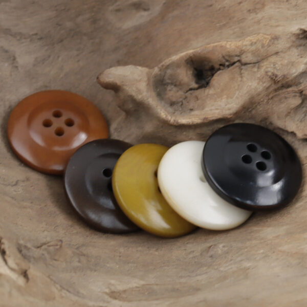 Wide-Edged Burned Natural Palm Fruit Nut Corozo Buttons 10 Pcs