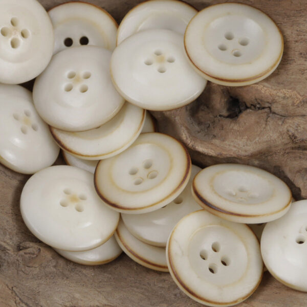 Wide-Edged Burned Natural Palm Fruit Nut Corozo Buttons 10 Pcs