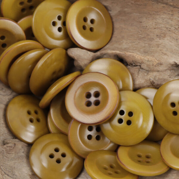 Wide-Edged Burned Natural Palm Fruit Nut Corozo Buttons 10 Pcs