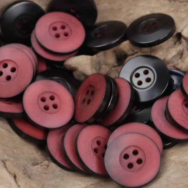 Matte Magenta,Turquoise,Yellow,Black Natural Fruit Buttons 10pcs - Image 3