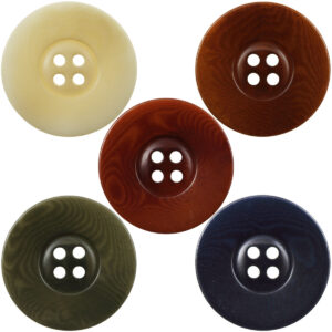 Ripple Natural Corozo Tagua Nut Buttons Round 4 Hole,10pcs 