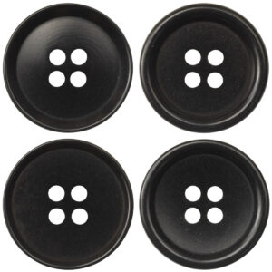Vintage Solid Black Sustainable Tagut Nut Coroza Buttons 24 Pack