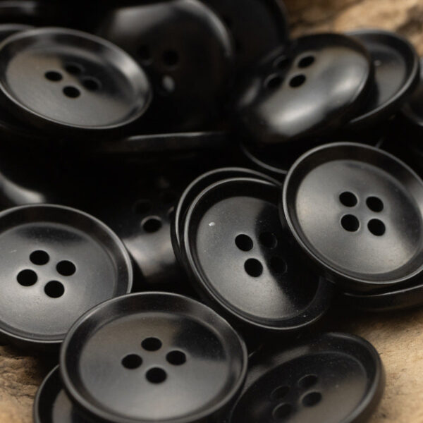 Vintage Solid Black Sustainable Tagut Nut Coroza Buttons 24 Pack - Image 6
