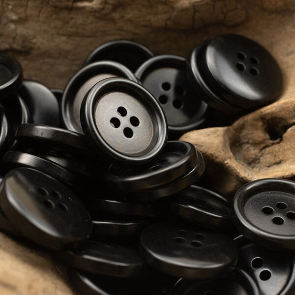 Vintage Solid Black Sustainable Tagut Nut Coroza Buttons 24 Pack - Image 4