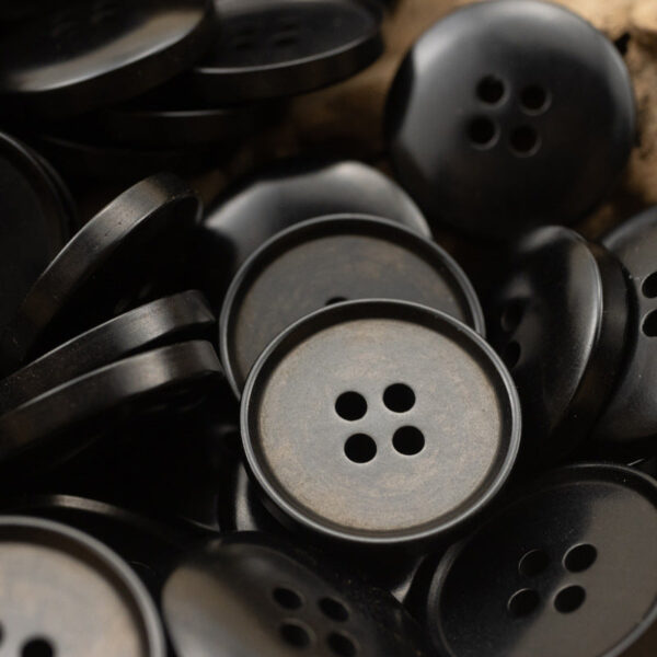 Vintage Solid Black Sustainable Tagut Nut Coroza Buttons 24 Pack - Image 5