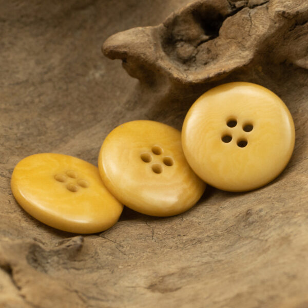 Wide-Brim Yellow Tagut Nut Buttons for Linen Cotton Suit 10pcs - Image 3
