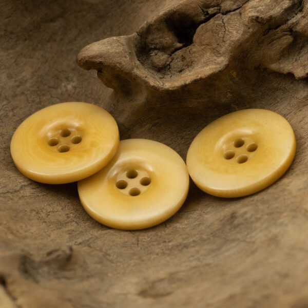 Wide-Brim Yellow Tagut Nut Buttons for Linen Cotton Suit 10pcs - Image 2