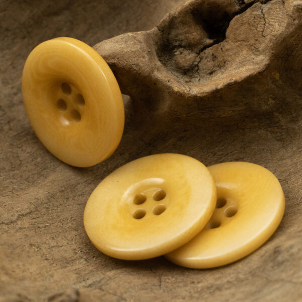 Wide-Brim Yellow Tagut Nut Buttons for Linen Cotton Suit 10pcs - Image 4