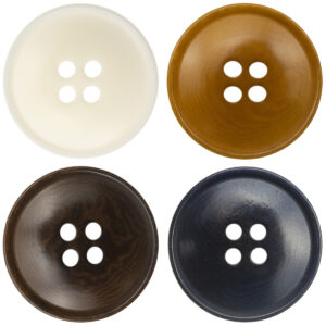 Sustainable Corozo Buttons Slim Edged Ripple 10PCS 