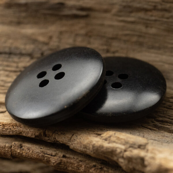 Burned Matte Black Vintage Natural Corozo Buttons,10 Pack