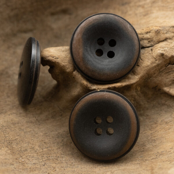 Burned Matte Black Vintage Natural Corozo Buttons,10 Pack