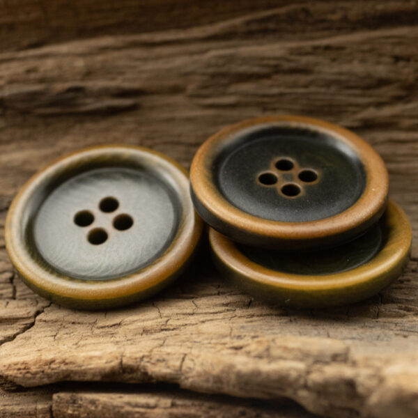 Burnt Dark Green 4-Hole Corozo Tagut Nut Buttons 10pcs - Lots of Buttons