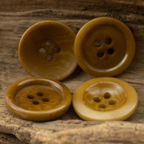 15-20mm Khaki Yellow Sustainable Fruit Buttons for Cardigans 10pcs - Image 3