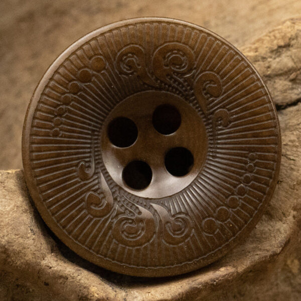 Brown Carved Cloud Tagut Nut Buttons for Japanese Kendo Uniforms 10pcs - Lots of Buttons