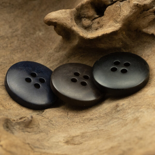 Dark Blue Black Tagut Nut Buttons for Sweater Cardigans 10pcs - Image 2