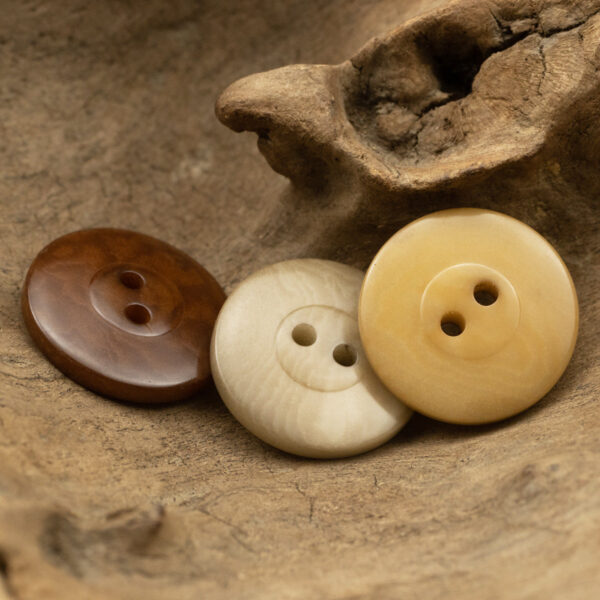 Round 2 Hole Natural Palm Fruit Corozo Buttons 10pcs