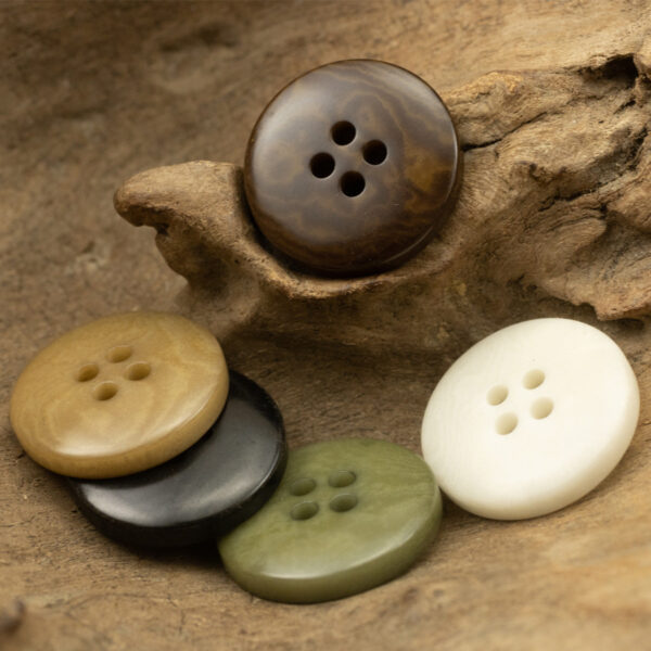 Round 4-Hole Natural Tagut Nut Buttons for Military Green Vests 10pcs - Lots of Buttons
