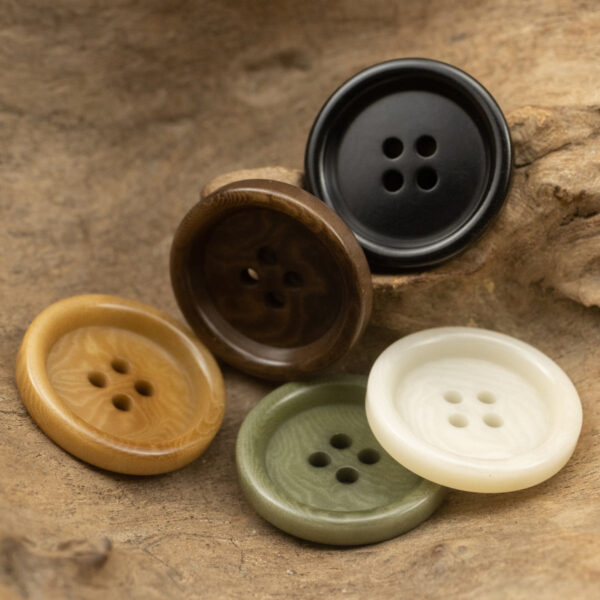 Vintage Thick-Edged Natural Fruit Tagut Nut Buttons for Jackets 10pcs - Image 3