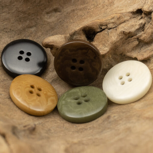Vintage Thick-Edged Natural Fruit Tagut Nut Buttons for Jackets 10pcs - Image 2