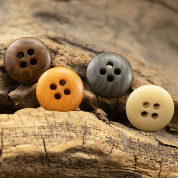 11.5/12.5mm Flat Four-Hole Orange and Gray Fruit Buttons 10pcs - Image 2