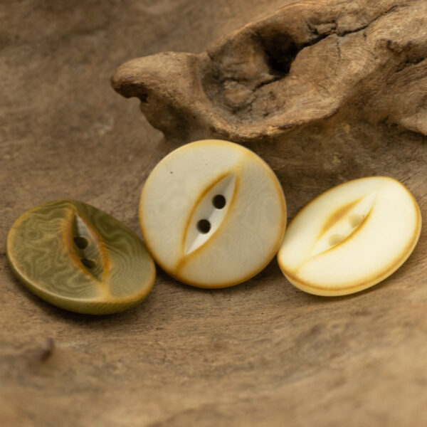 Vintage Sunset Cloud Fish-Eye Tagut Nut Buttons 10pcs - Lots of Buttons