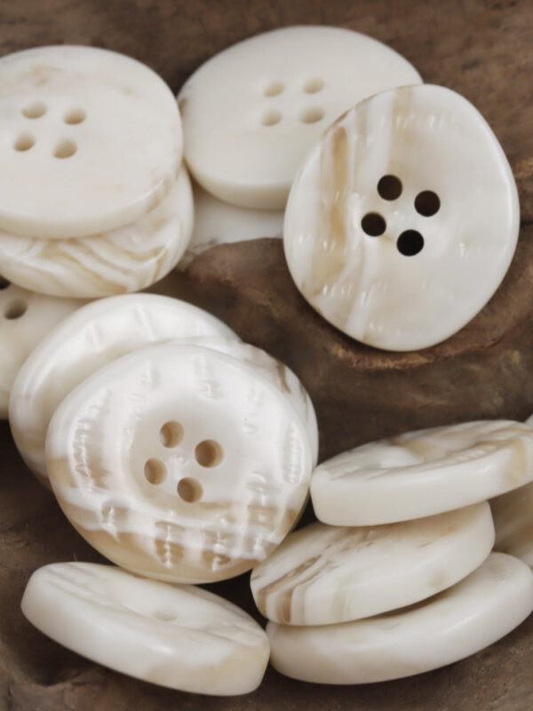 25mm Irregular Coffee Resin Button with Uneven Surface 10pcs - Image 2