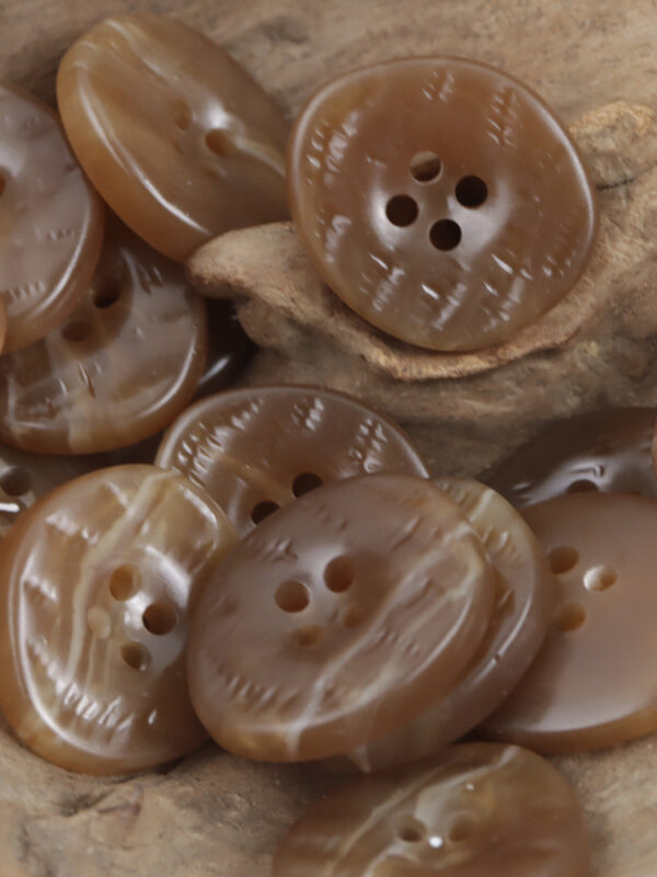 25mm Irregular Coffee Resin Button with Uneven Surface 10pcs - Image 3