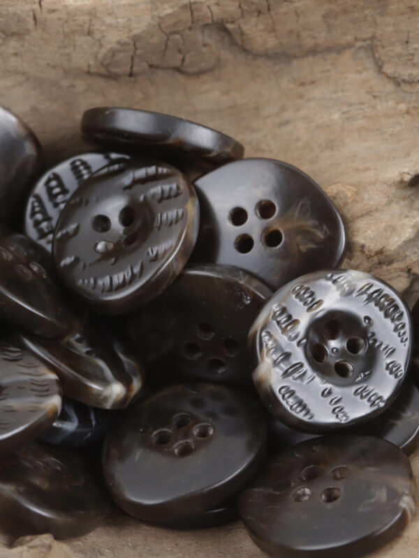 25mm Irregular Coffee Resin Button with Uneven Surface 10pcs - Image 4