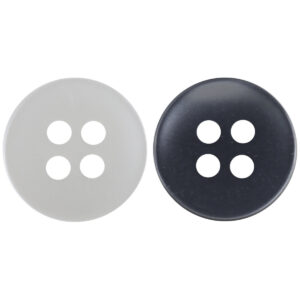12.5mm Dark Gray and White Resin Buttons for Men's Shirts 100 Pack 