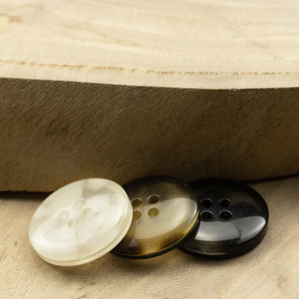 Translucent White and Black Resin Buttons for Sweater Cardigans 30pcs - Image 4